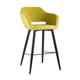 Саймон обивка велюр золотистый ножки металл темное дерево