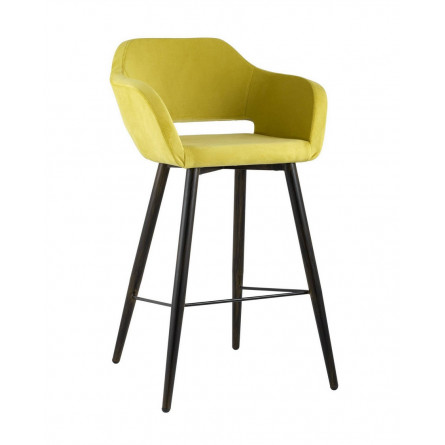 Саймон обивка велюр золотистый ножки металл темное дерево