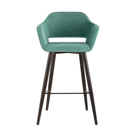 Саймон велюр морской ножки металл темное дерево