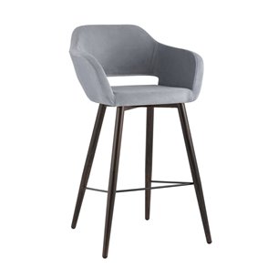 Саймон велюр серый ножки металл темное дерево