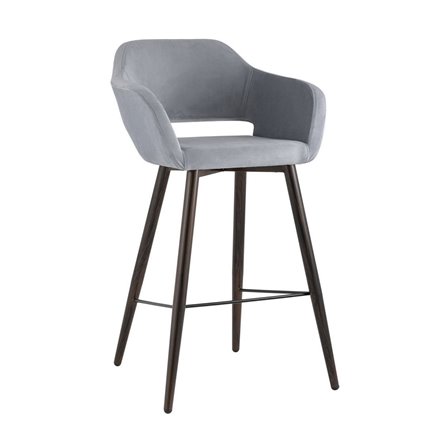 Саймон велюр серый ножки металл темное дерево