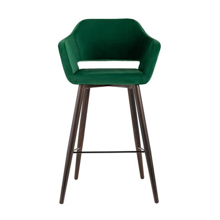 Саймон обивка велюр темно-зеленый ножки металл темное дерево