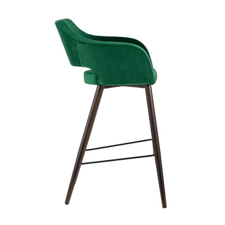 Саймон обивка велюр темно-зеленый ножки металл темное дерево