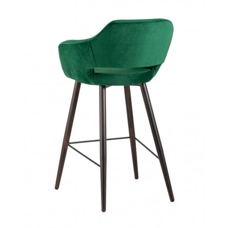Саймон обивка велюр темно-зеленый ножки металл темное дерево