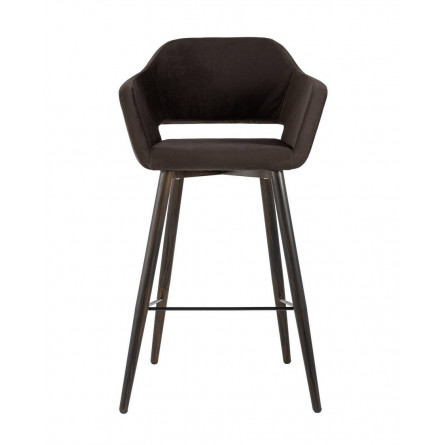 Саймон обивка велюр темно-коричневый ножки металл темное дерево