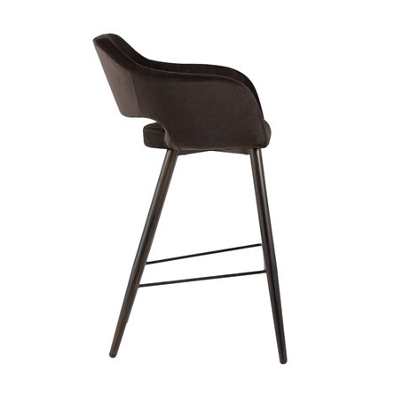 Саймон обивка велюр темно-коричневый ножки металл темное дерево