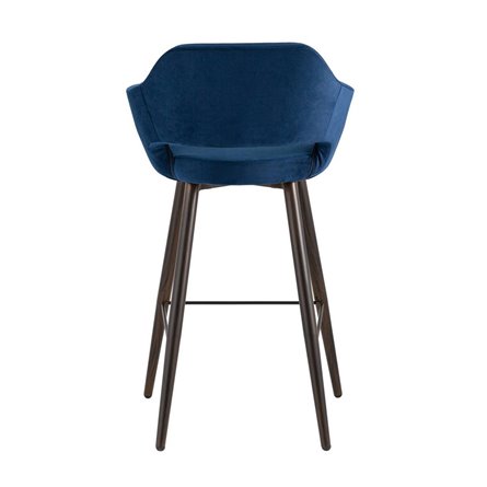 Саймон велюр тёмно-синий ножки металл темное дерево