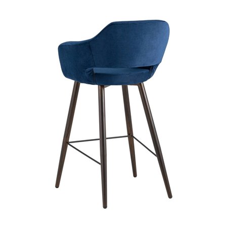 Саймон велюр тёмно-синий ножки металл темное дерево