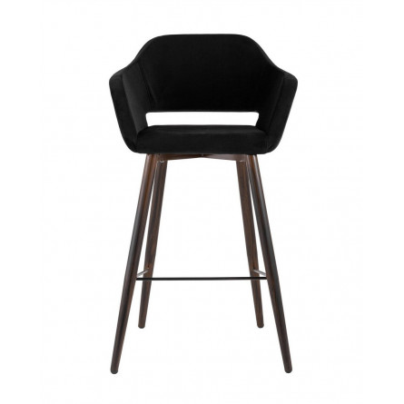 Саймон обивка велюр черный ножки металл темное дерево