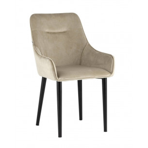 Джоан велюр бежевый ножки металл черные