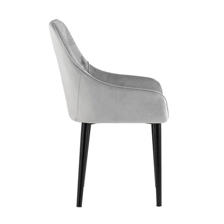 Джоан велюр светло-серый ножки металл черные