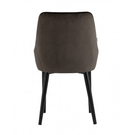 Джоан велюр тёмно-коричневый ножки металл черные