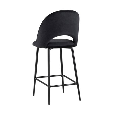 Меган велюр черный ножки металл черные