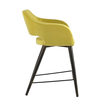 Саймон велюр золотистый ножки металл темное дерево