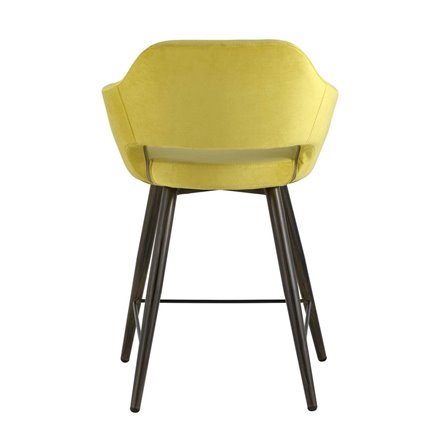 Саймон велюр золотистый ножки металл темное дерево