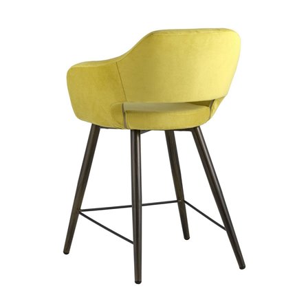 Саймон велюр золотистый ножки металл темное дерево