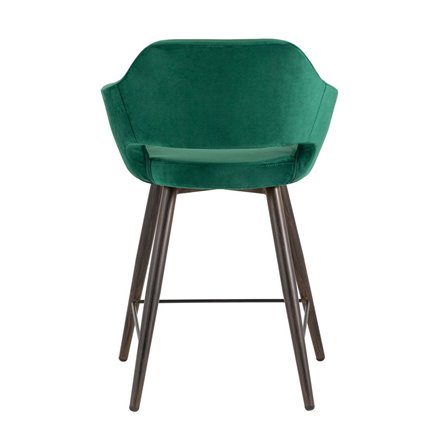 Саймон велюр тёмно-зелёный ножки металл темное дерево