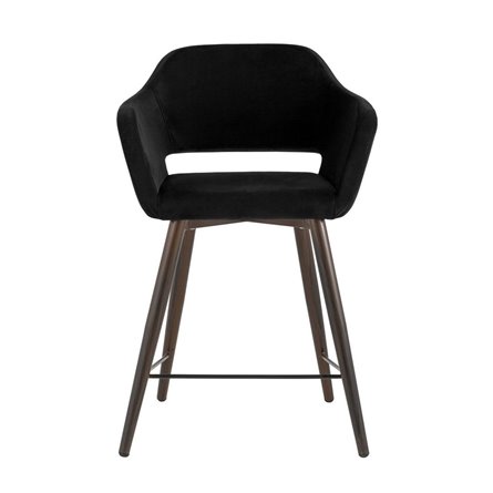 Саймон велюр черный ножки металл темное дерево