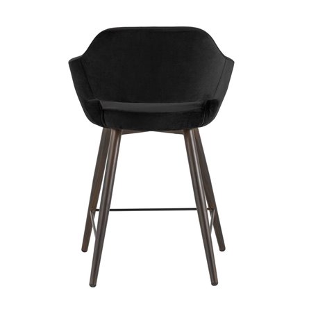 Саймон велюр черный ножки металл темное дерево