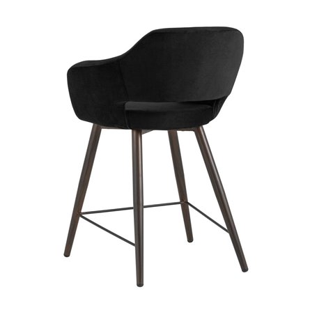 Саймон велюр черный ножки металл темное дерево