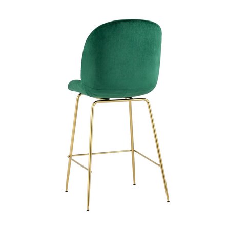 Beetle со спинкой изумрудный золотые ножки обивка велюр металлический каркас