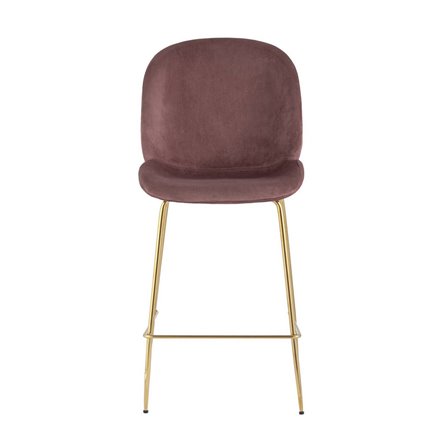 Beetle со спинкой темно-розовый золотые ножки обивка велюр металлический каркас