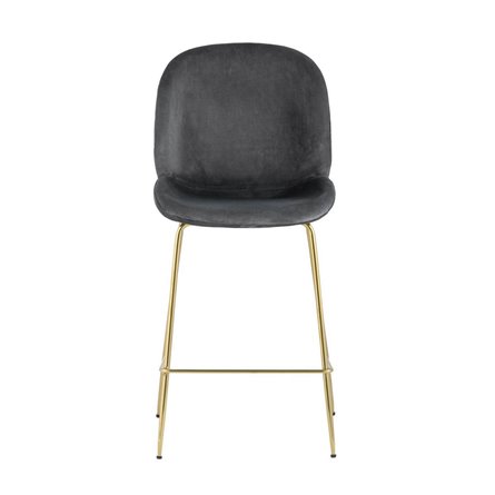 Beetle со спинкой серый золотые ножки обивка велюр металлический каркас