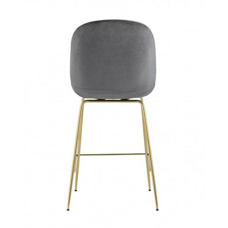 Beetle со спинкой серый золотые ножки обивка велюр металлический каркас