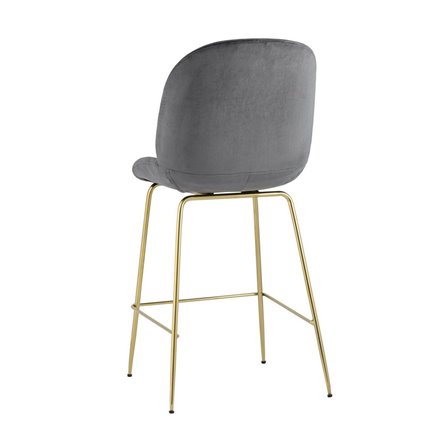 Beetle со спинкой серый золотые ножки обивка велюр металлический каркас