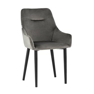 Джоан велюр тёмно-серый ножки металл черные