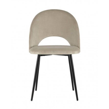 Меган велюр бежевый ножки металл черные