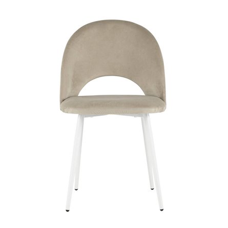 Меган велюр бежевый белые ножки из металла