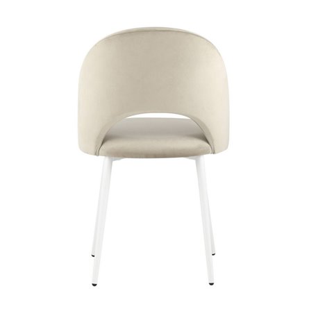 Меган велюр бежевый белые ножки из металла