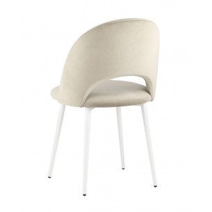 Меган велюр бежевый белые ножки из металла