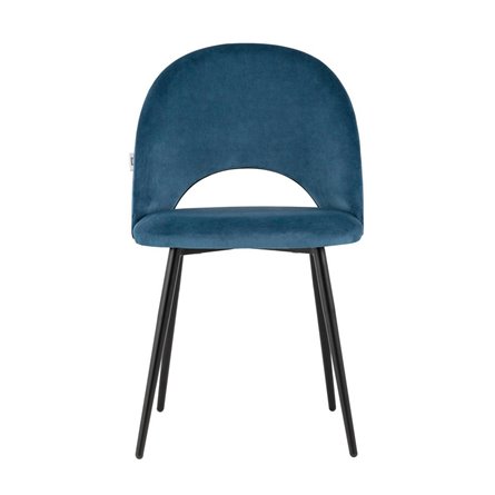 Меган велюр пыльно-синий ножки металл черные