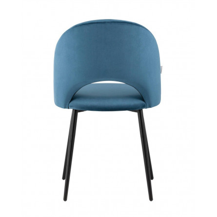 Меган велюр пыльно-синий ножки металл черные