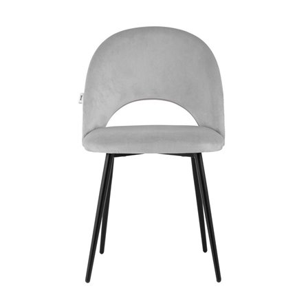 Меган велюр светло-серый ножки металл черные