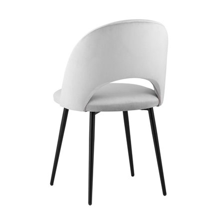 Меган велюр светло-серый ножки металл черные