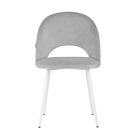 Меган велюр светло-серый белые ножки из металла