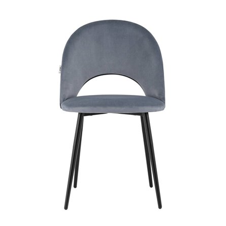 Меган велюр серый ножки металл черные