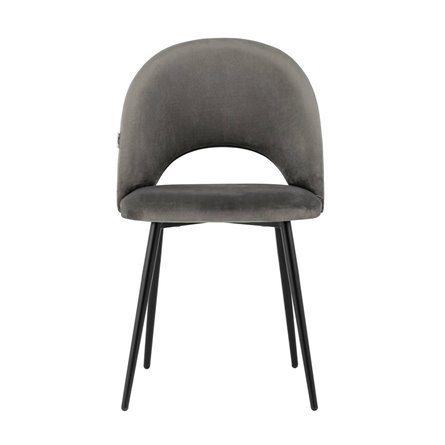 Меган велюр тёмно-серый ножки металл черные