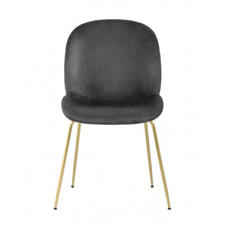 Beetle серый, металлический каркас, бархатная обивка, золотые ножки