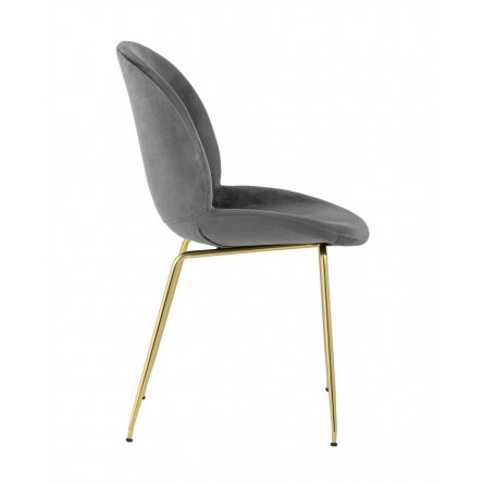 Beetle серый, металлический каркас, бархатная обивка, золотые ножки