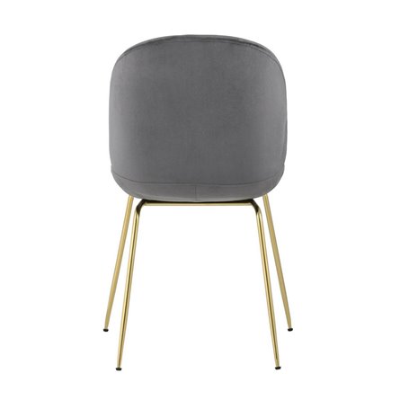 Beetle серый, металлический каркас, бархатная обивка, золотые ножки