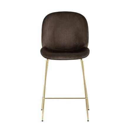 Beetle со спинкой коричневый золотые ножки обивка велюр металлический каркас