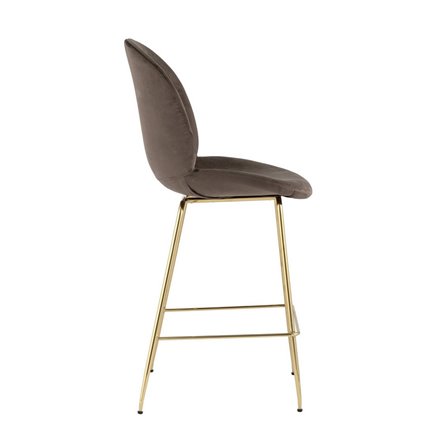 Beetle со спинкой коричневый золотые ножки обивка велюр металлический каркас