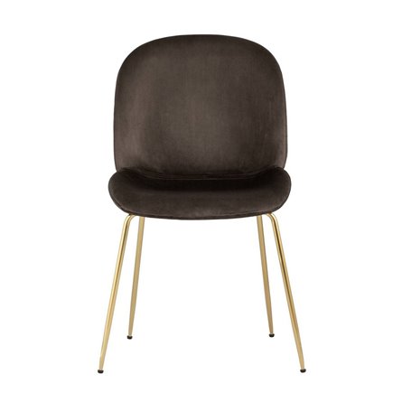 Beetle коричневый, металлический каркас, бархатная обивка, золотые ножки