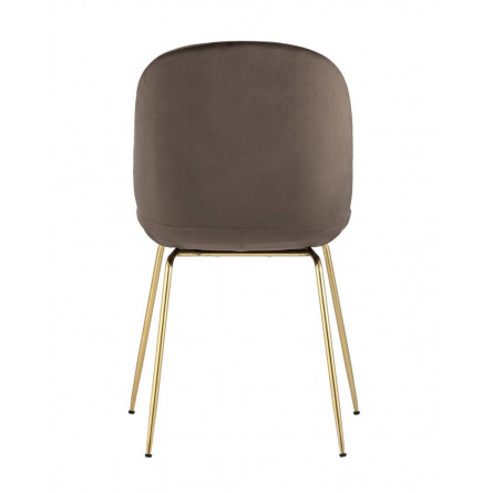 Beetle коричневый, металлический каркас, бархатная обивка, золотые ножки