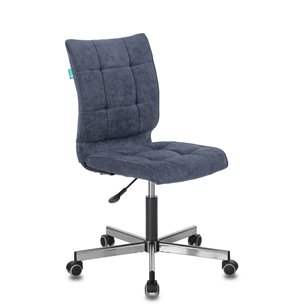 Бюрократ CH-330M/LT-27 без подлокотников темно-синий обивка велюр крестовина металл