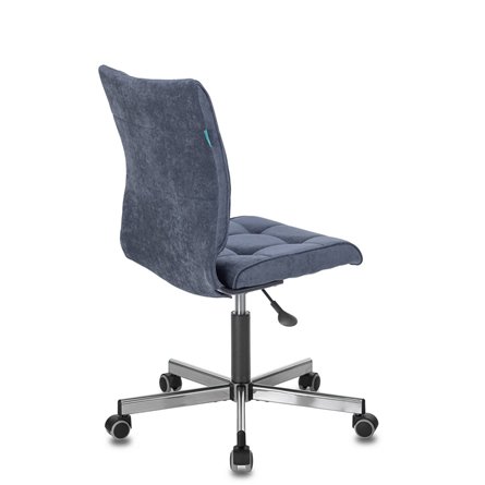 Бюрократ CH-330M/LT-27 без подлокотников темно-синий обивка велюр крестовина металл